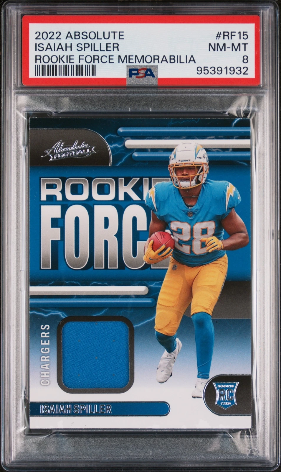 Isaiah Spiller Panini Absolute Rookie Force Memorabilia #RF15 Base