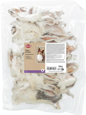 TRIXIE Kaninchenohren Mit Fell, Getrocknet - Hundesnack - Perfekt Zum Kauen - 50