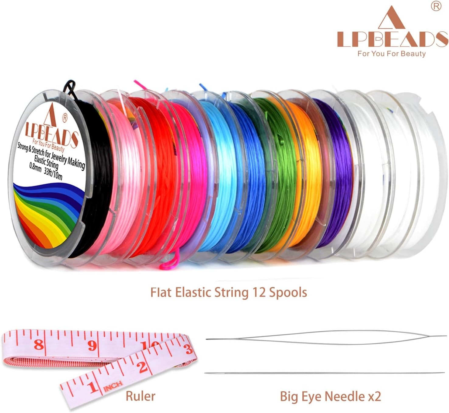 12 Rolls 0.8mm Elastic Stretchy String Cord for Bracelet Jewelry Making with ...