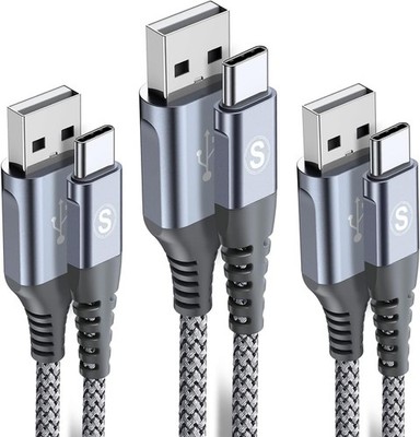 USB Type C Charger Cable [3-Pack, 10ft+6.6ft+3.3ft] for iPhone 15 Pro Max Galaxy