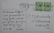 1932: 'You are Wanted on the Phone' Slogan. Birthday Wish from parents to son.