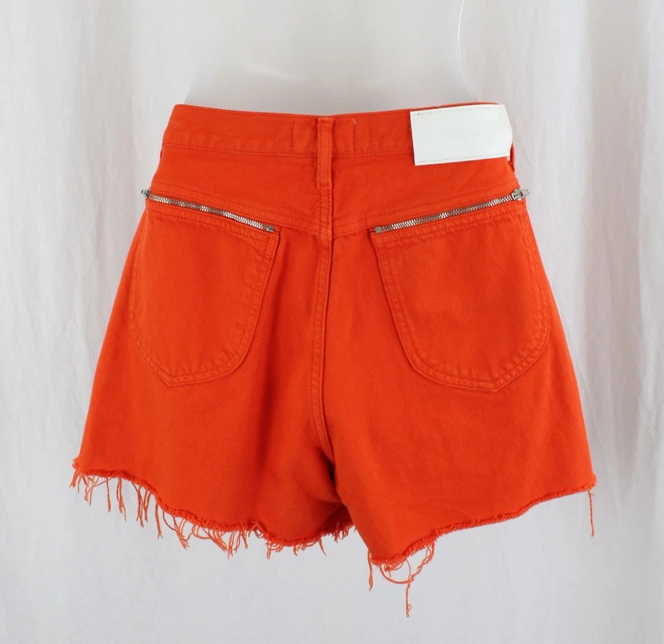 Pantalones Cortos Para Mujer 7 For All Mankind Naranja Algodón Envejecido Fácil Rubí Talla 29 Foto 2 de 4