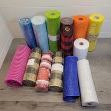 Deco Mesh 10in Lot 14 Rolls Wreath Supplies Multicolor Bulk Supply