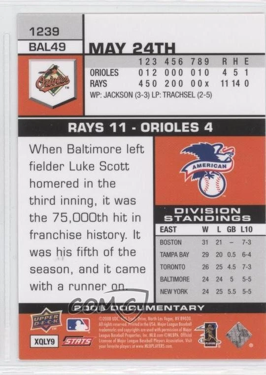 2008 Upper Deck Documentary Gold Ramon Hernandez #1239 - Image 2 of 2