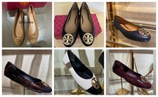 Tory Burch Chelsea Signature Logo Classic Leather Flat Ballet Shoe