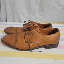 Allen Edmonds Boulevard Oxford Shoes Men’s 11D Tan Leather Cap Toe – Made in USA