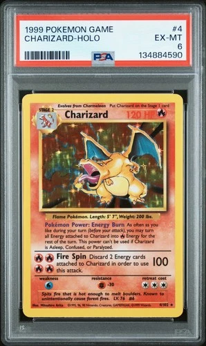 1999 POKEMON GAME #4 CHARIZARD-HOLO PSA 6