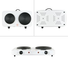 Elektroherd Kochplatte 2500W Doppel Kochfeld Weiß Camping Herdplatte elektrisch