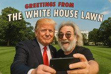 d154 Donald Trump & Jerry Garcia Selfie Vintage Style Large Letter Postcard