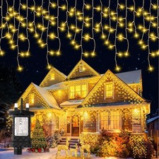 Image of 400 LED Icicle Lights 17M Super Bright Christmas Snowing Effect Outdoor Light UK