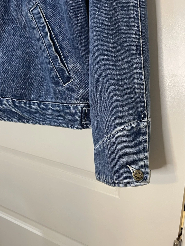 Jones Wear Sport Oversized 90’s Full Zip Denim Hoodie Streetwear Jacket Size S - Image 3 of 4