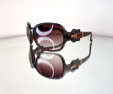 RARE Fendi "Buckle" Sunglasses Gold/Brown Gradient Horsebit Zucca Logo FS384 208