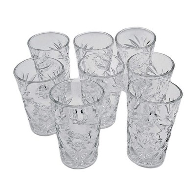 Anchor Hocking Early American Prescut Clear Glass 4 Ounce Glasses Set of 8
