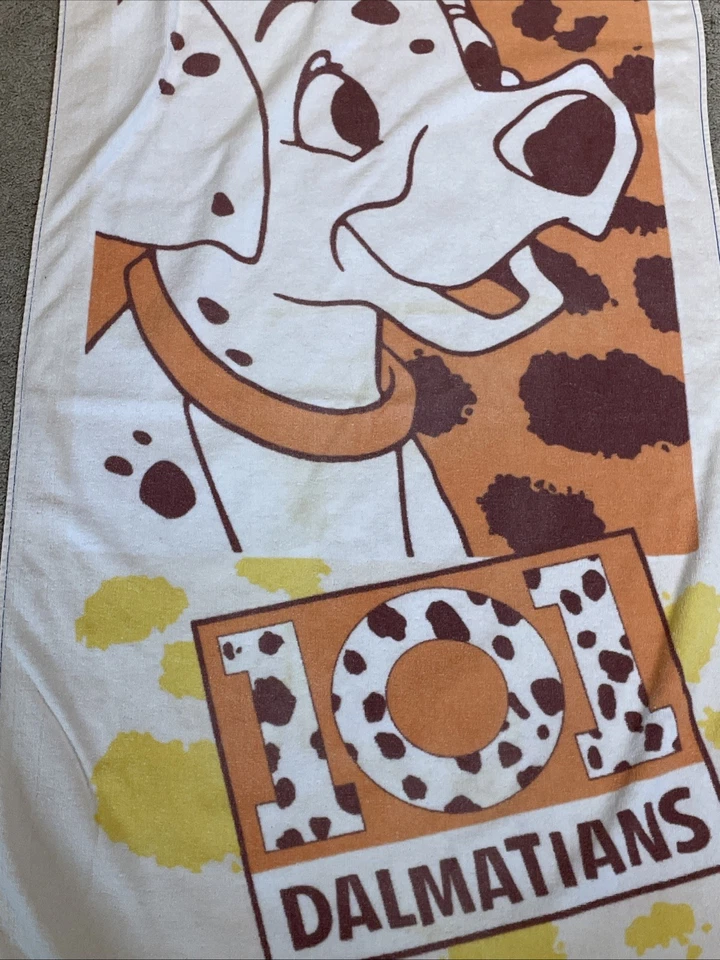 Vintage 90’s Disney 101 Dalmatians Beach Bath Towel 100% Cotton Franco Colorful - Image 3 of 4