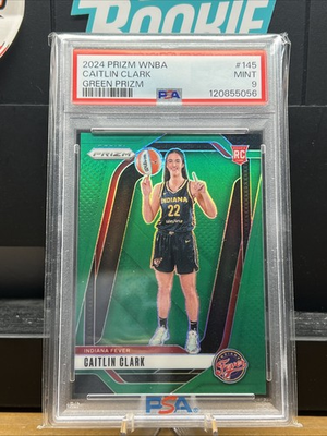 #ad 2024 25 Panini Prizm WNBA Caitlin Clark Green Rookie RC #145 PSA 9 Mint $119.99