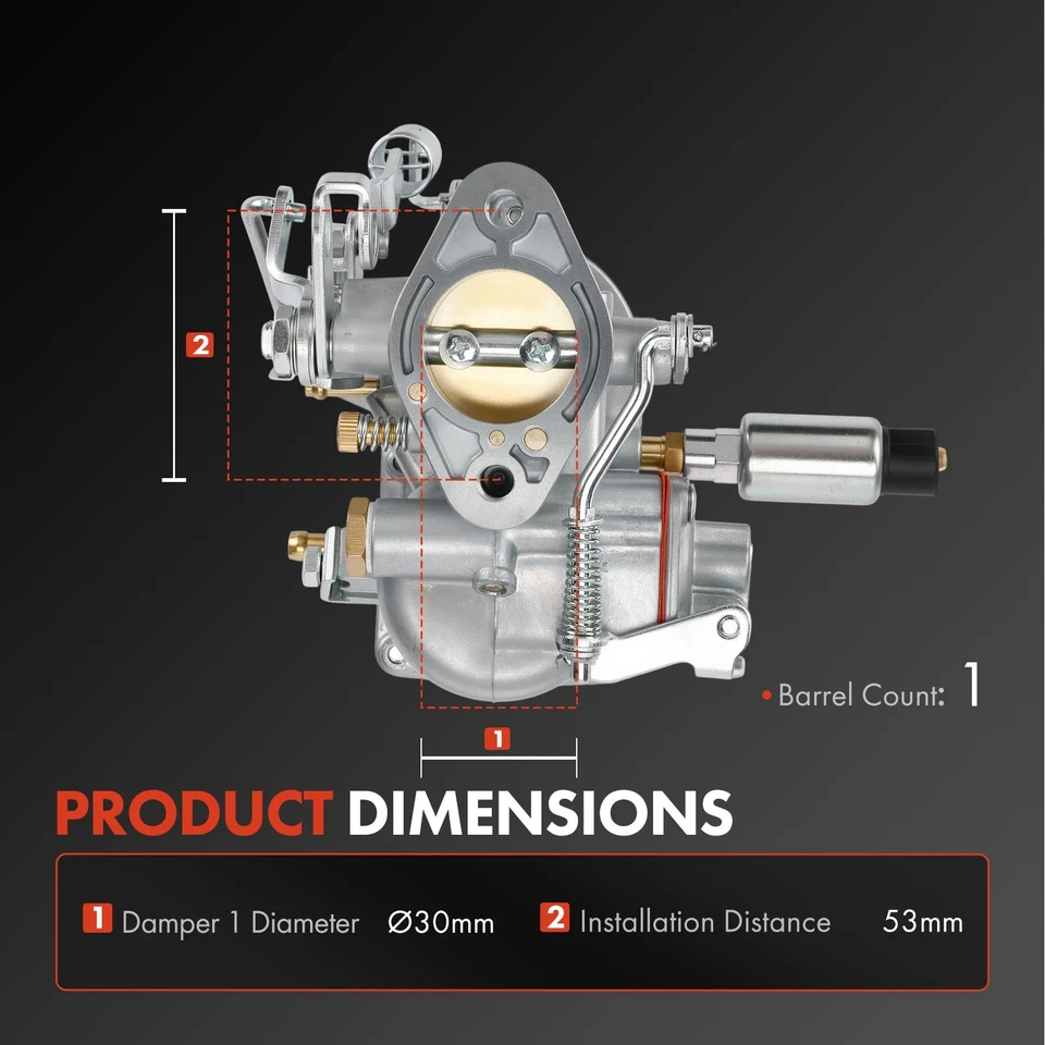 Carburador de 1 cano para Volkswagen Karmann Ghia Beetle 1965-1970 Campmobile 1970 - Imagem 3 de 4