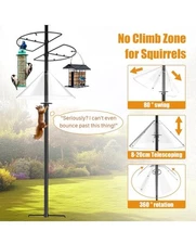 Onlyfly Squirrel Baffle for Bird Feeder Pole - Squirrel Proof Baffle with Sta...