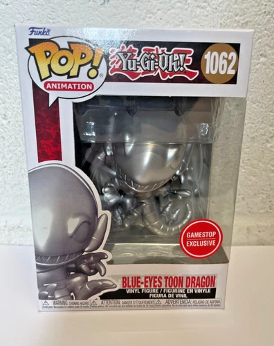 Funko Pop Yu-Gi-Oh! Blue Eyes Toon Dragon Gamestop Excl. Silver Metallic #1062