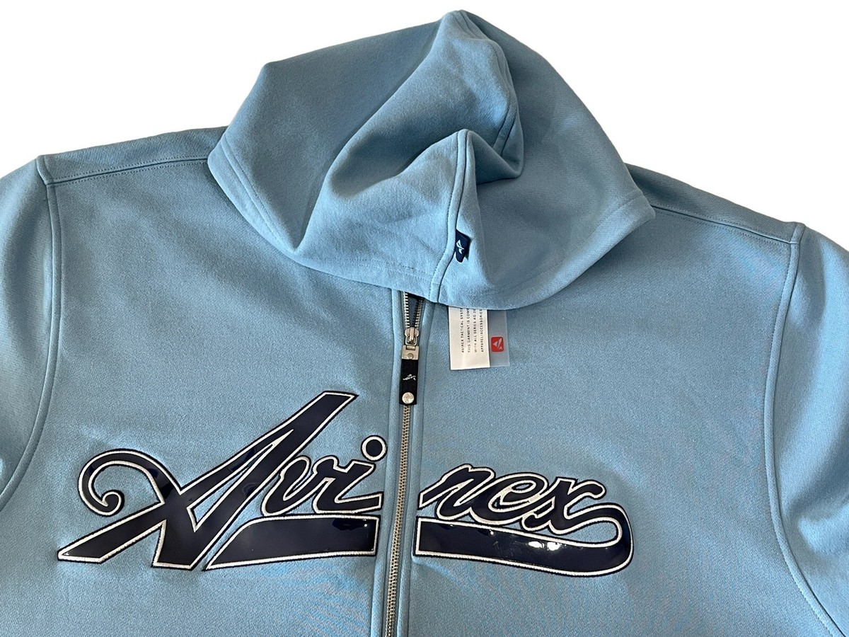 VINTAGE AVIREX BLUE HOODIE SWEATSHIRT MENS 2XL FULL ZIP HIP VINTAGE AVIREX BLUE HOODIE SWEATSHIRT MENS 2XL FULL ZIP HIP