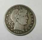 1908 S Barber Half Dollar 50 C sharp lower grade coin Decent Collectible