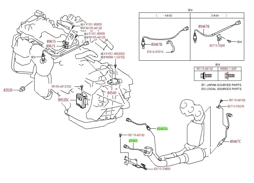 Toyota Avalon 14 - 18 Bank 1 &amp; Bank 2 Oxygen Sensor Genuine OEM OE 