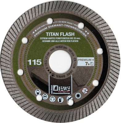 Diamant-Trennscheibe Diewe® Titan Flash, 115mm - 300mm, Feinsteinzeug, Keramik,