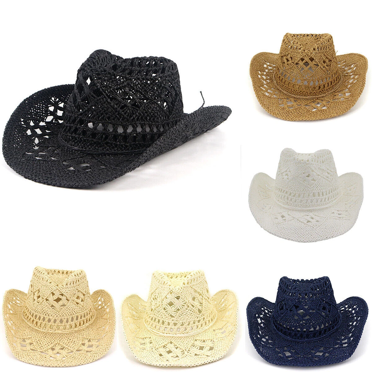 Outdoor Summer Beach Men Women Western Cowboy Cowgirl Brim Sun Protection Hat
Opens in a new window