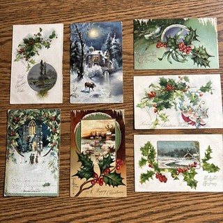 Huge 1900s 1920s Holiday Postcard Lot 330 Cards Christmas New Years Thanksgiving
