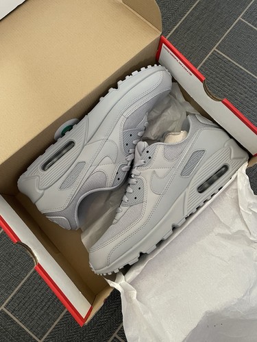 New Nike Air Max 90 Trainers - Wolf Grey - CN8490-001 - UK11