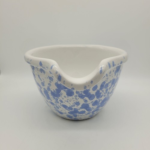 Bennington Vermont Potters 1880 Morning Glory Blue Batter Bowl Pour Spout 24oz - Picture 4 of 10