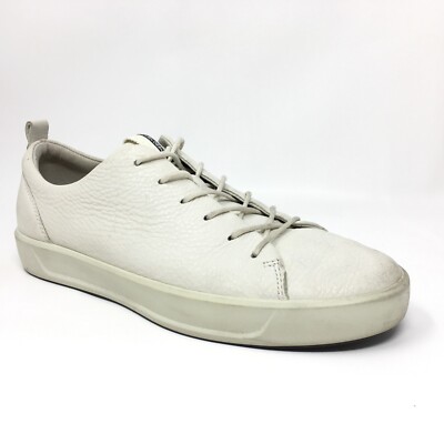 Ecco Soft 8 Walking Shoes Sneakers Womens Size 9 US 40 EU Ivory Leather Lace Up