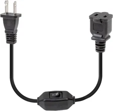 On off Switch Extension Cord [2-Feet], 2-Prong Polarized Extension Cord with Swi