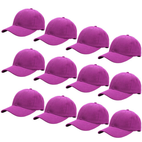GROSSHANDEL 12 Stück klassische einfache Baseballkappe Mütze verstellbare Größe einfarbig - Bild 14 von 37