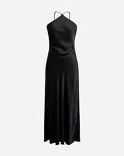 J.Crew Sz 0 Collection Slip Dress in Black Luster Crepe NWT Limited Edition