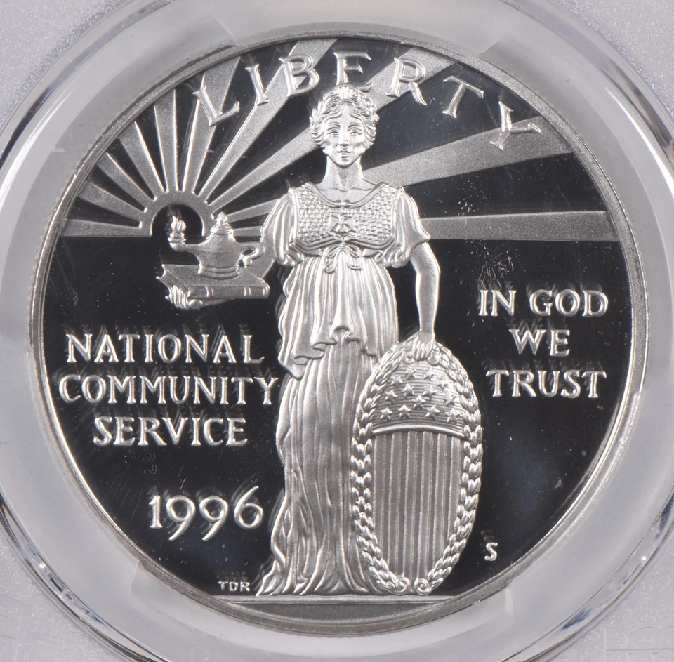 1996-S PR70DCAM Commemorative Dollar Nat'l Community Service PCGS Blue Lbl - Image 3 of 4