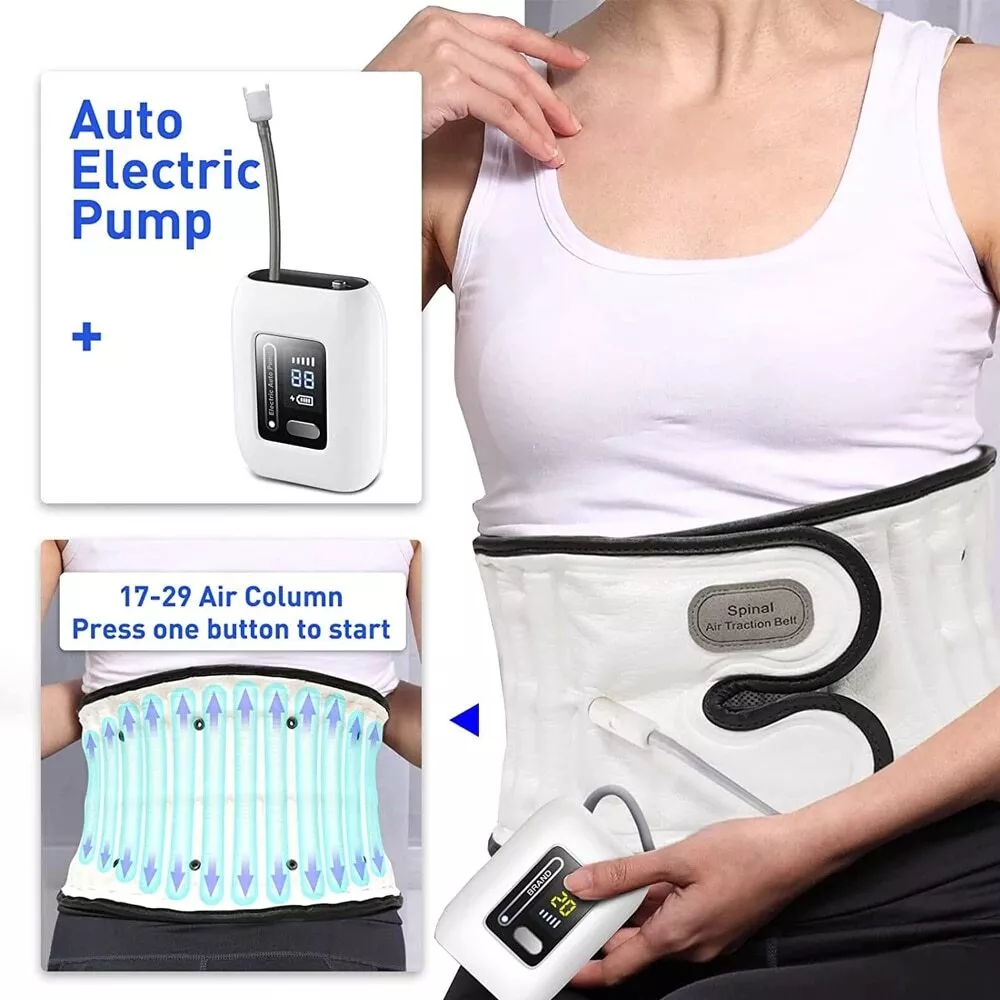 New Inflatable Lumbar Decompression Brace Spinal Air Traction Belt For Back  Pain