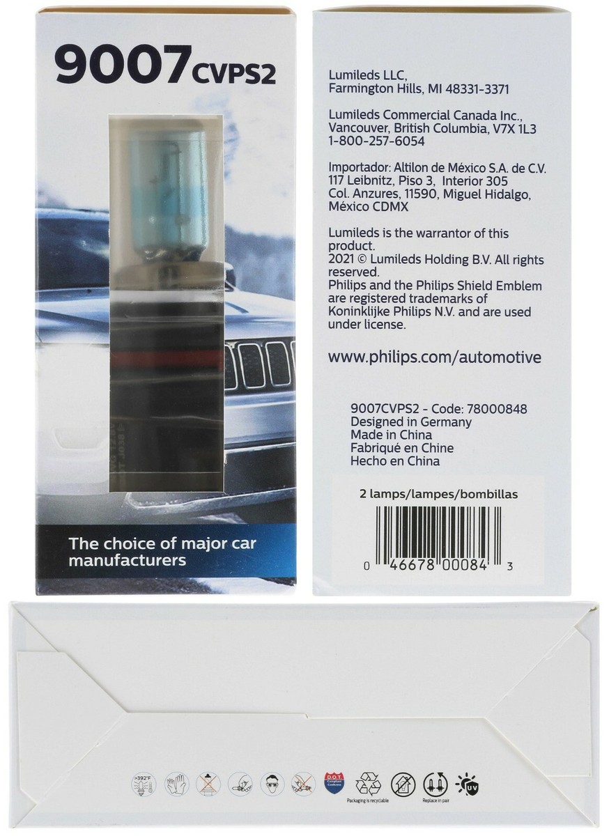 Philips 9007CVS2 9007 Crystal Vision Ultra 2-Pack Light Bulb