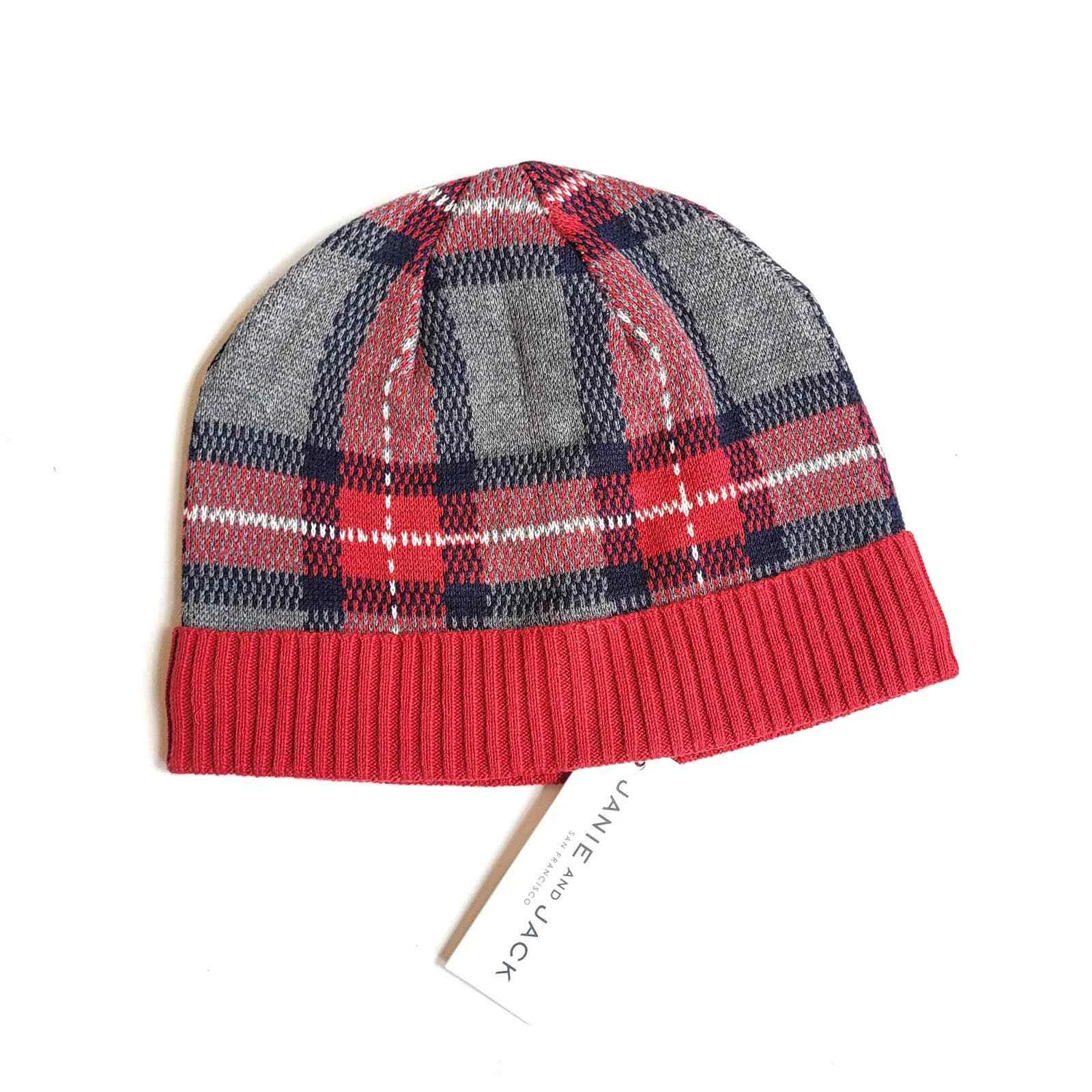 Janie & Jack Size 2-3 Toddler Plaid Beanie Hat Holiday NWT