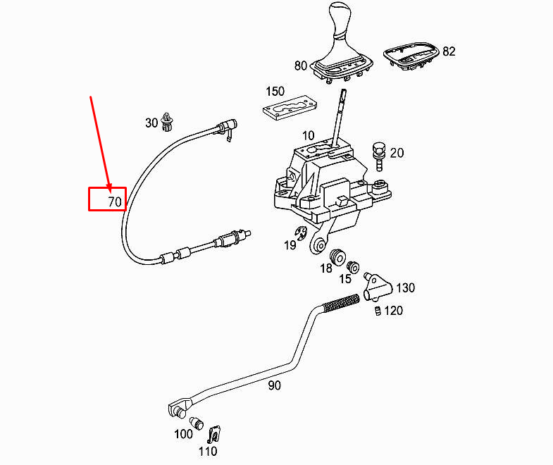 Neu MERCEDES-BENZ C W203 Schaltkabel A2032670064 Original