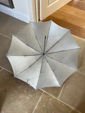 NEAT SILVER PHOTOGRAPHIC UMBRELLA - 38in DIAMETER, 11.5in FOLDED - VGC NO RIPS