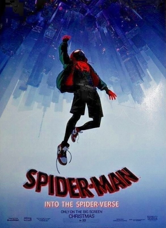 スパイダーバース　USオリジナルポスター　両面印刷　フレーム付き Spider man into the Spider Verse Adv DOUBLE Sided Original