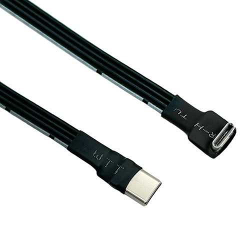 Flat USB C to USB C Male Data Cable 90 Degree Connectors for Gadgets - Picture 36 of 85