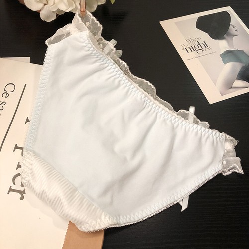 Lady Girl Japanese Underpants Briefs Panties Satin Lace Sexy Lingerie Soft Pink - Picture 5 of 11
