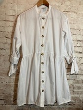 Asos Dress Womens 0 White Full Burton Up Tie Sleeve Cottage Cotton Prairie