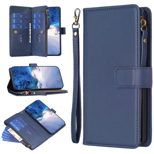 For Nokia C32 C22 C12 G42 G22 G21 Luxury Leather Zipper Wallet Card Case Cover - Picture 37 of 43