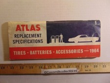 Vintage 1964 Atlas Replacement Specifications Tires Batteries Brochure