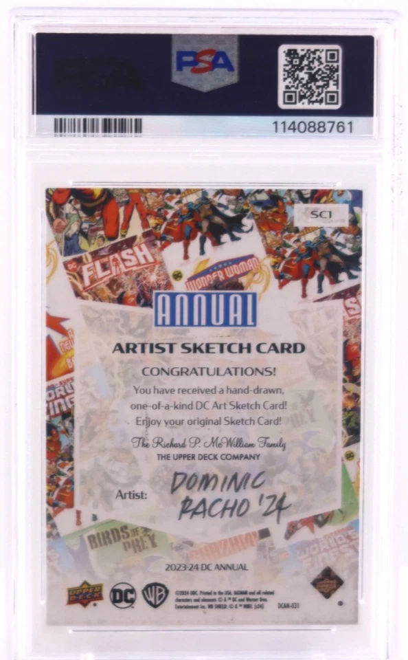 2023-24 UPPER DECK DC ANNUAL 1989 BATMAN SKETCH CARD DOMINIC RACHO PSA 9 JOKER - Image 2 of 2