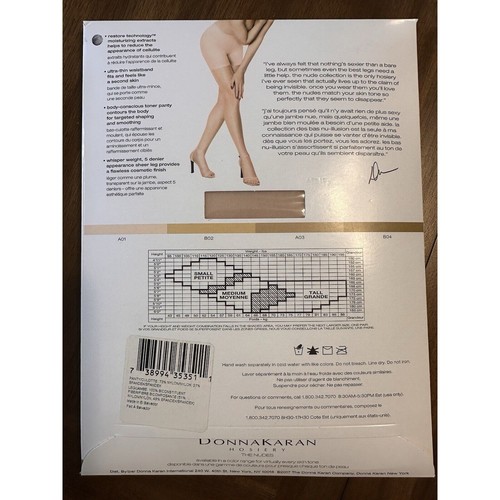 Donna Karan Hosiery The Nudes Whisper Weight Mini Toner Style DKS005 A01 Small/P - Picture 2 of 2