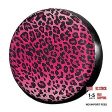 Spare Tire Cover Dust-proof Wheel 17for Diameter 31-33 Pink Leopard Print