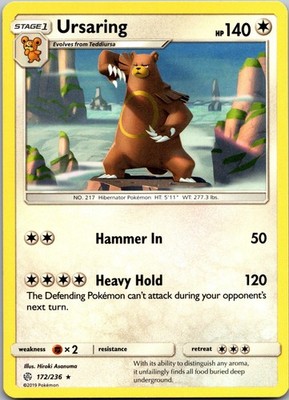 Ursaring 172/236 Rare Cosmic Eclipse Pokemon Near Mint